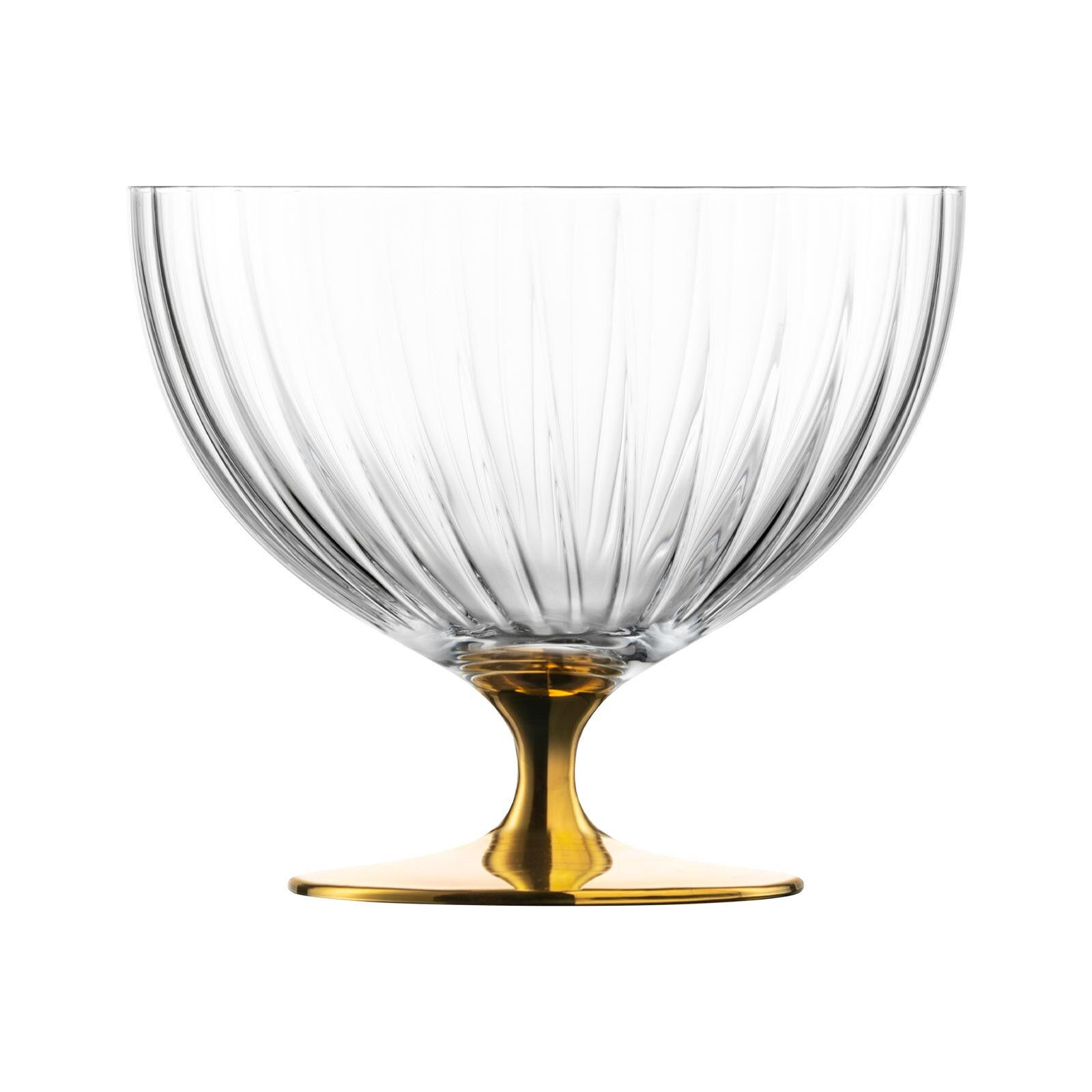 SCHALE AUF FUSS gold ø 22 cm - Goldfarben, Glas (22cm) - Eisch