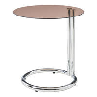 BEISTELLTISCH Ylivieska - Chromfarben/Bernsteinfarben, Glas/Metall (44.5/44.5/46cm) - [en.casa]