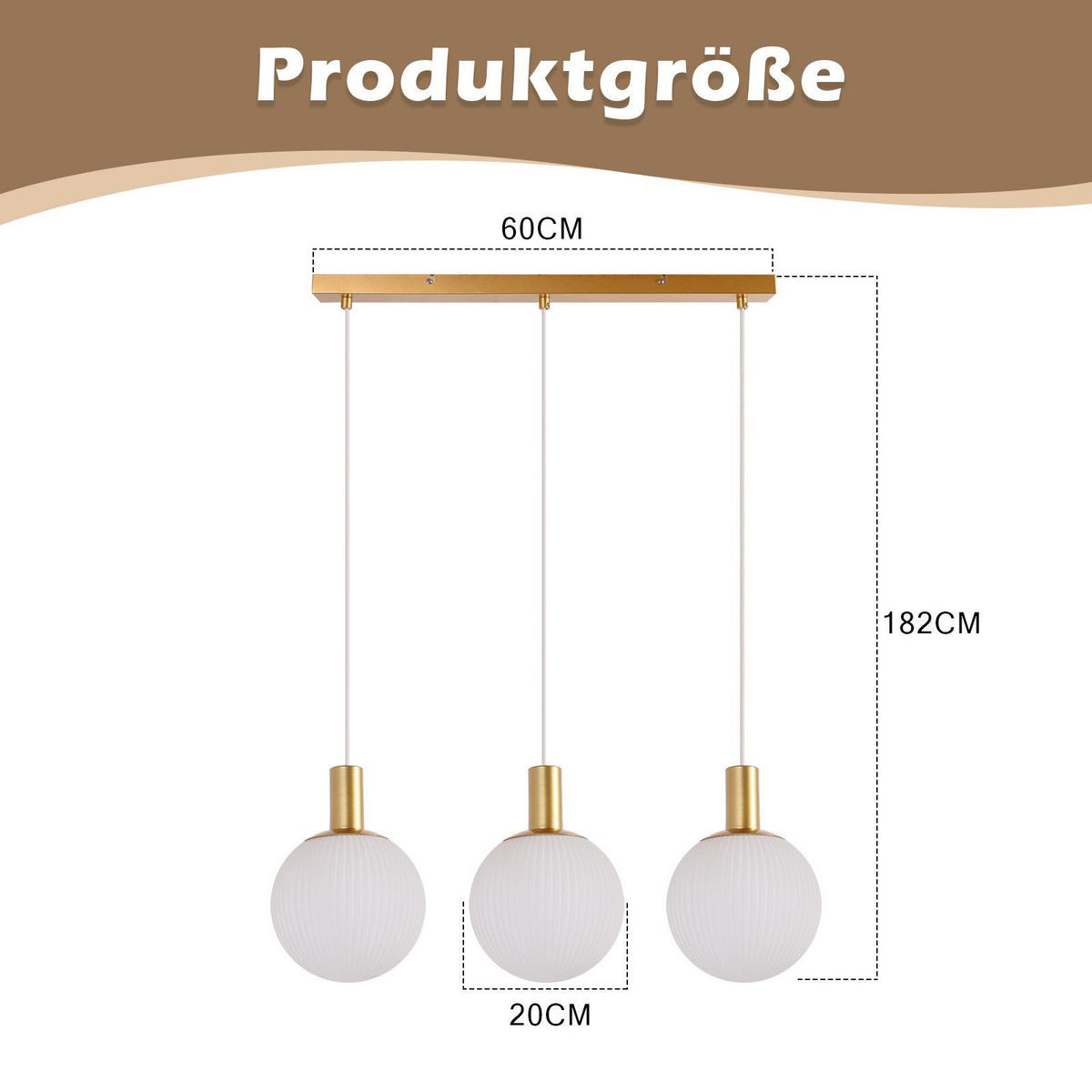 HÄNGELEUCHTE Syrvu 20.0/182.0/70.0 cm - Weiß, Metall (70/20/182cm) - ZMH