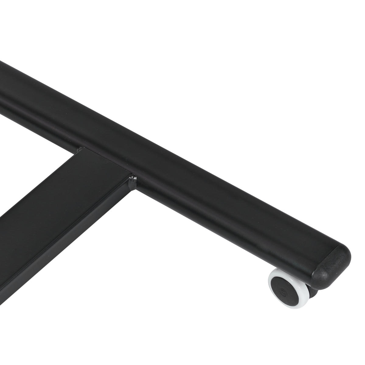 LAPTOPTISCH manuell höhenverstellbar 65/48 cm mit Rädern Dunkelbraun Academia - Schwarz/Braun, Holzwerkstoff/Metall (48/65/73cm) - Beliani