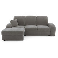 ECKSOFA VIBE S Links mit Schlaffunktion 130x202 Chenille Grau - Schwarz/Grau, Holz/Kunststoff (255/156cm) - Muffo