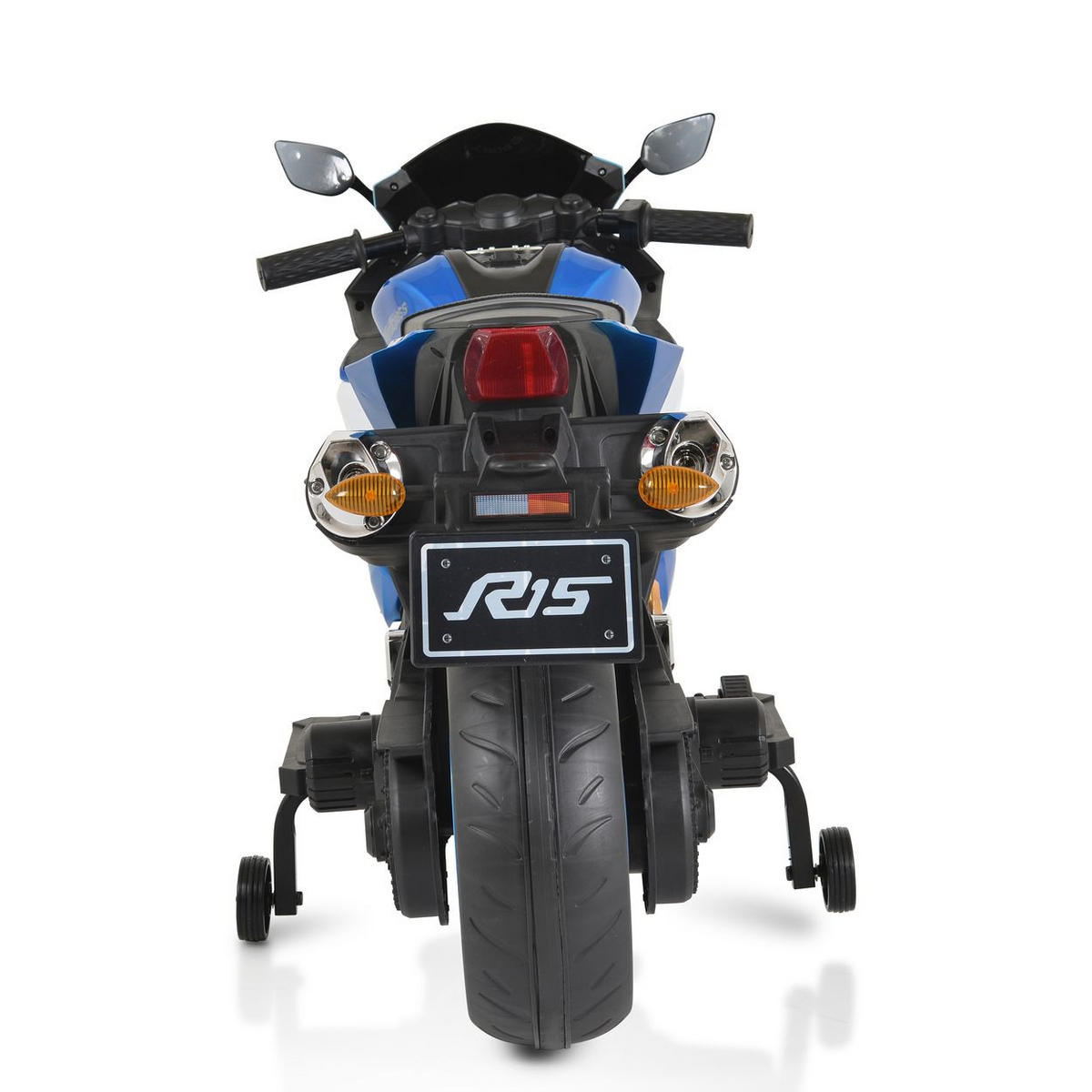 ELEKTROMOTORRAD Motocross blau MP3-Funktion Bluetooth Stützräder Lichter - Blau, Kunststoff (120/60/74cm) - Moni