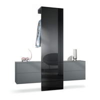 GARDEROBE Carlton Paneel in Schwarz Hochglanz - Schwarz Hochglanz, Holzwerkstoff (157/193/35cm) - Vladon