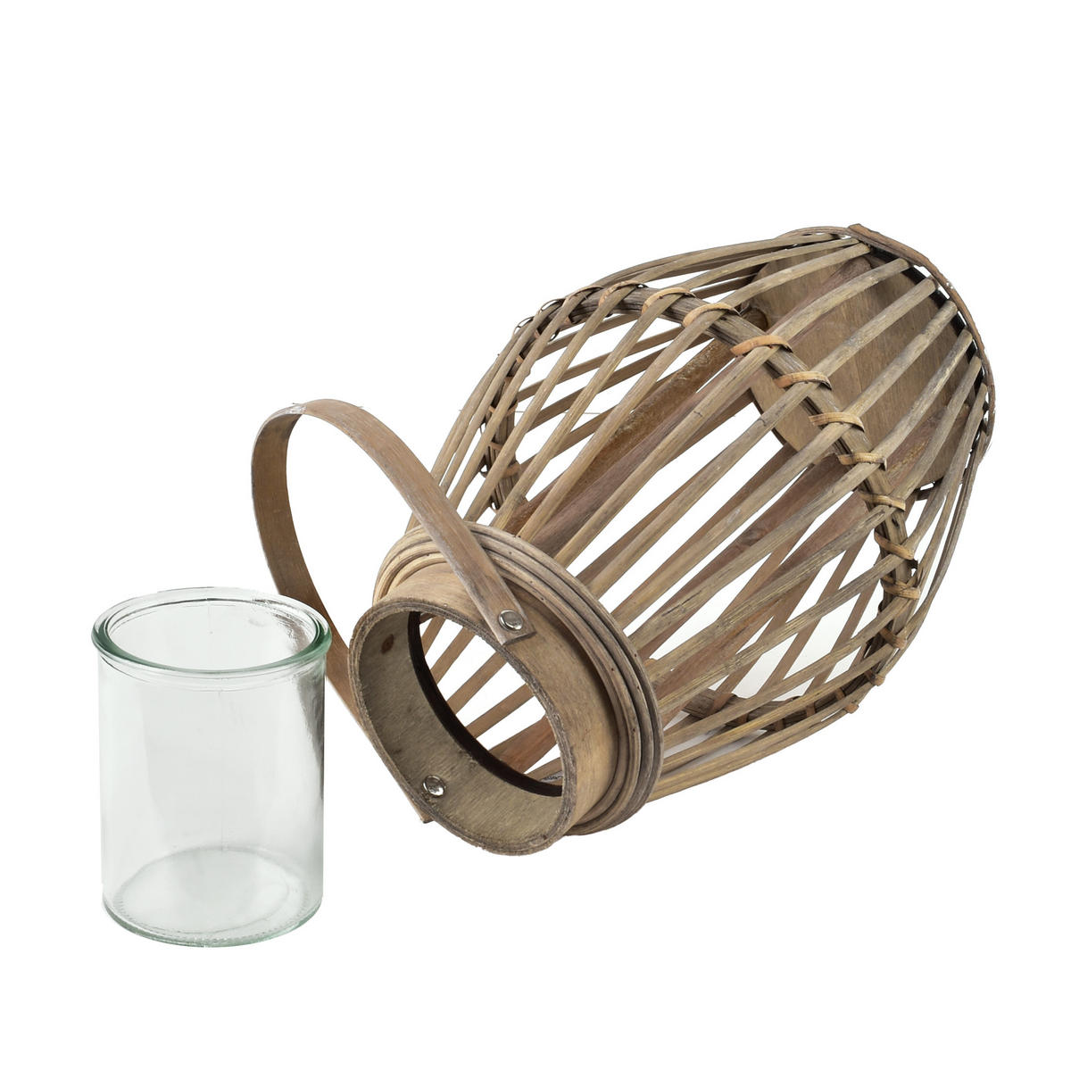 WINDLICHT Lucie Grey Grau 19/28 cm Weide Holz - Grau, Holz/Naturmaterialen (19/28/19cm) - Mondex