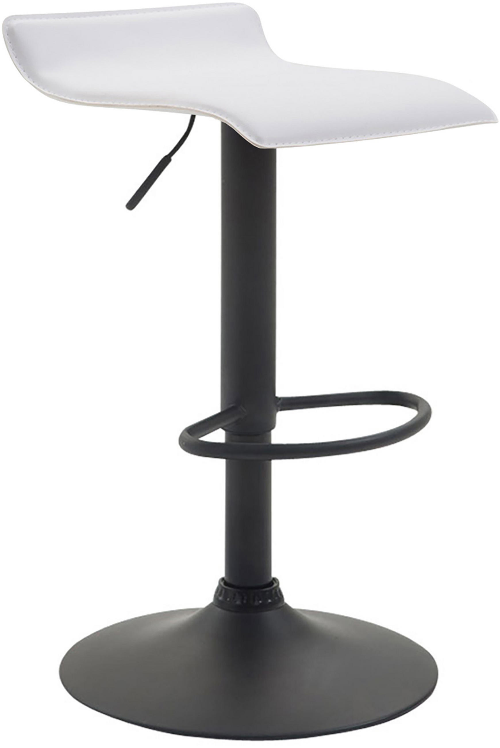 BARHOCKER Dynasty Kunstleder schwarz weiß - Weiß, Kunststoff/Metall (36/84/39cm) - TPFLiving