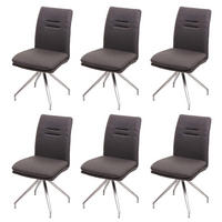 ESSZIMMERSTUHL Grau 6er-Set - Braun/Grau, Textil (47/90/60cm) - MCW