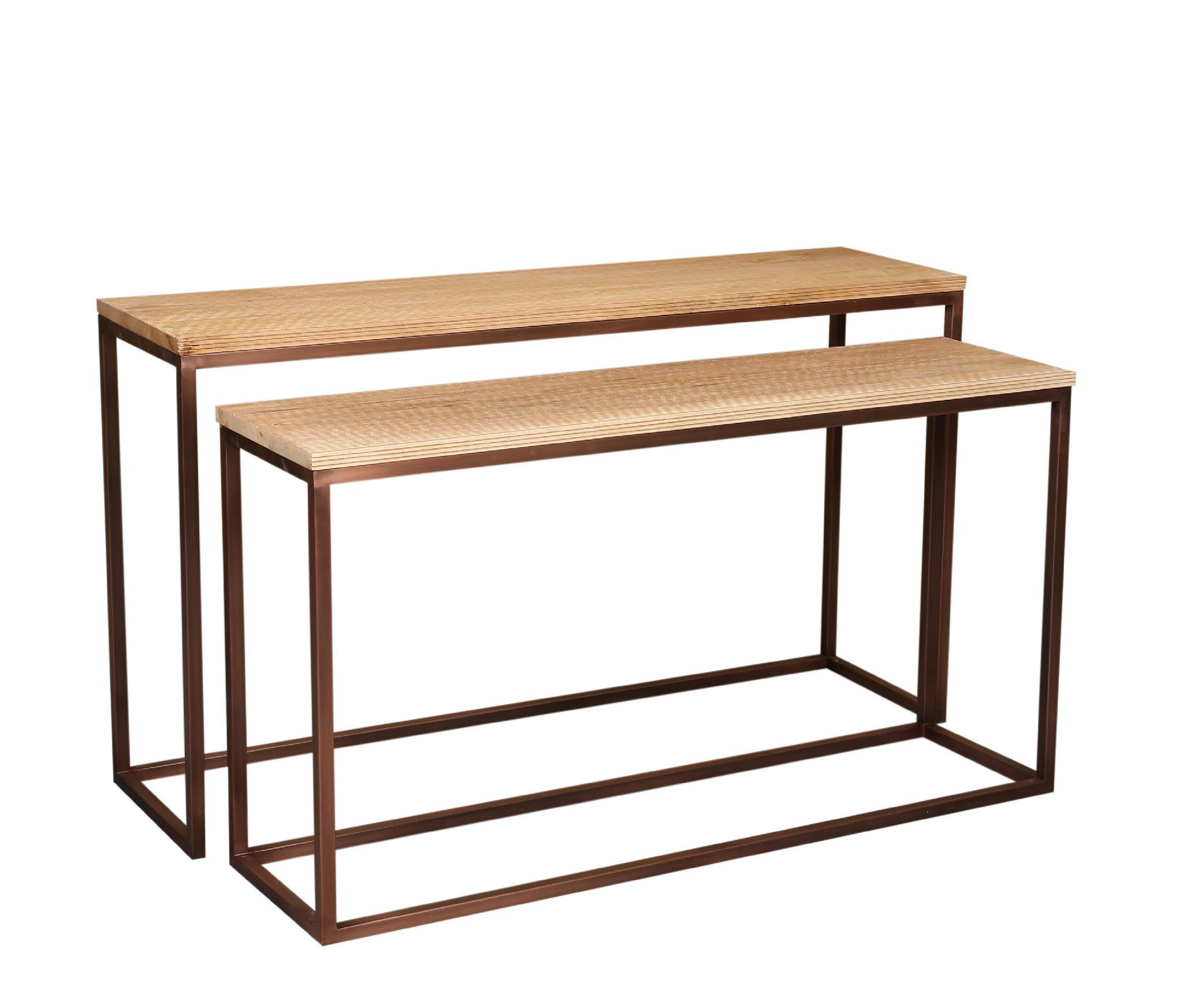 BEISTELLTISCH Zoah Braun 149/41/85cm 2er-Set - Braun, Metall (149/41/85cm) - PTMD Collection