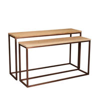 BEISTELLTISCH Zoah Braun 149/41/85cm 2er-Set - Braun, Metall (149/41/85cm) - PTMD Collection