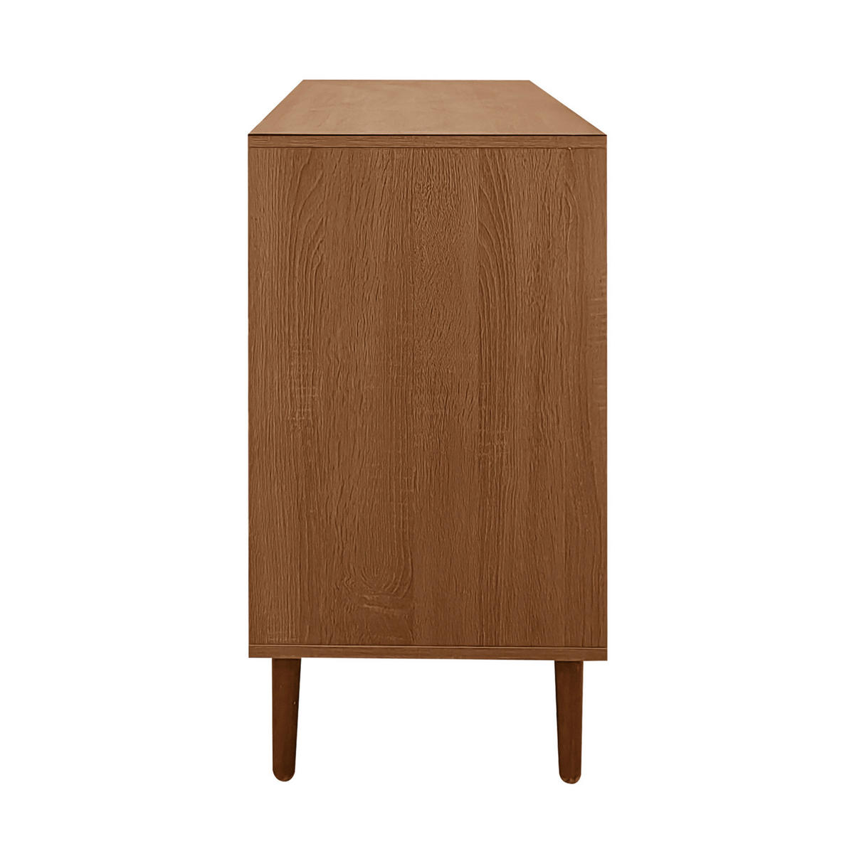 SIDEBOARD 130/40/75,5 cm in Holzfarbe mit Rattantüren und verstellbaren Böden - Eichefarben, Holzwerkstoff (130/75.5/40cm) - Flora Grace