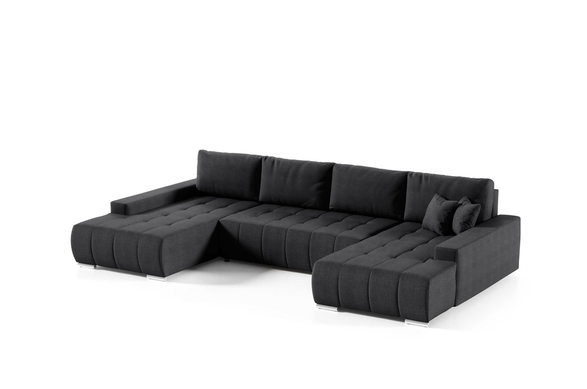 WOHNLANDSCHAFT Vogar In Aulla - Anthrazit, Holzwerkstoff/Textil (350/85/185cm) - Fun Möbel