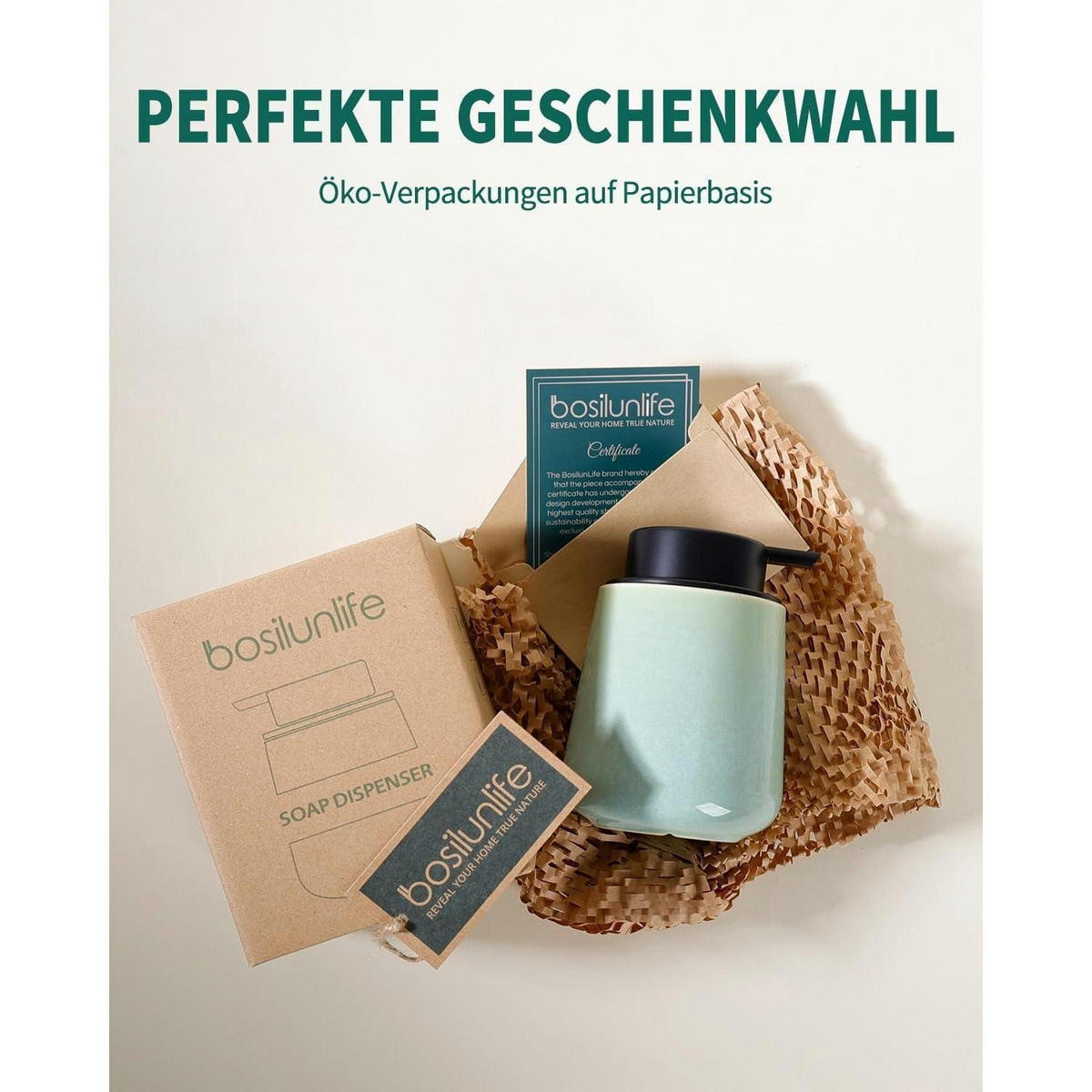 SEIFENSPENDER Keramik Cyan 350 ml - Türkis, Keramik (9/12/9cm)