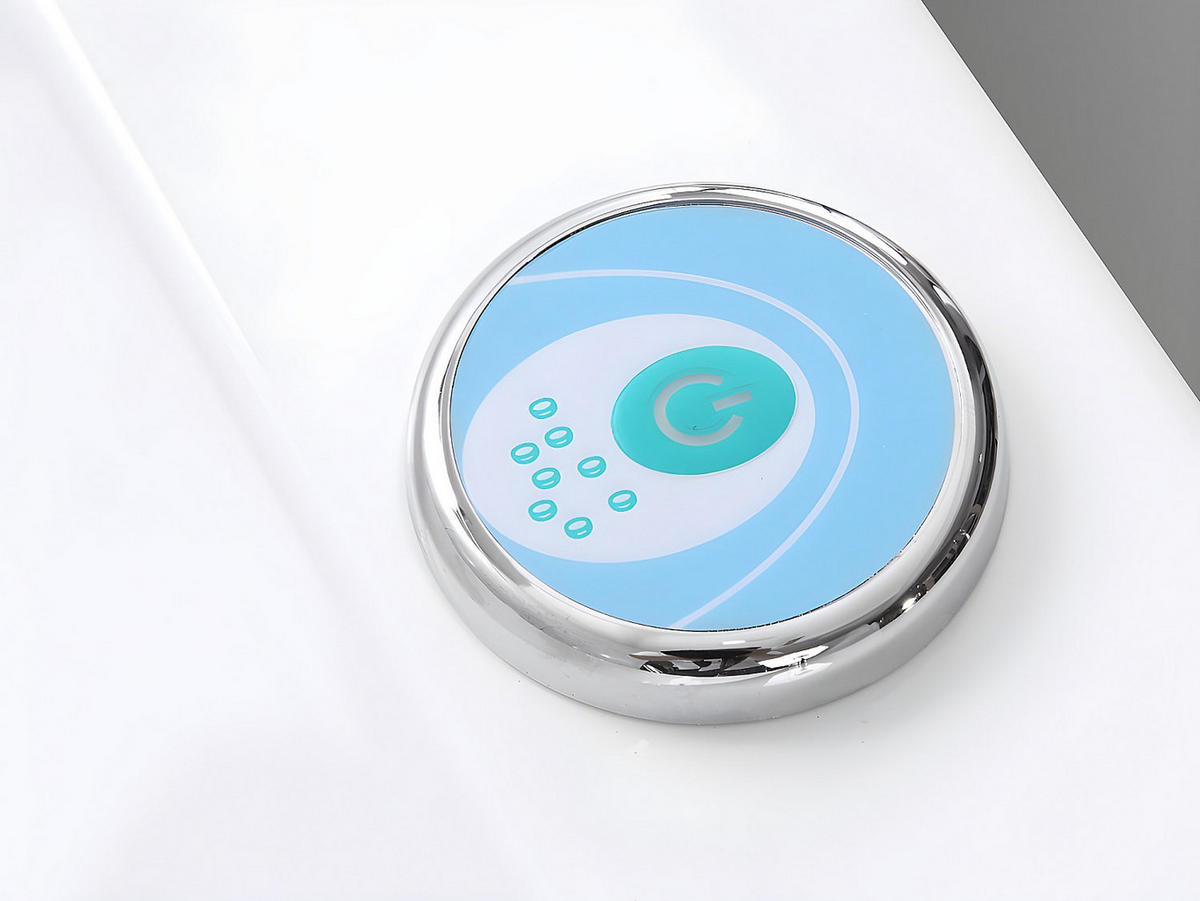 LED-WHIRLPOOL Badewanne - 1 Person - 155 L - Weiß - SIRGAO - Weiß, Kunststoff (150/56/75cm) - Vente-Unique