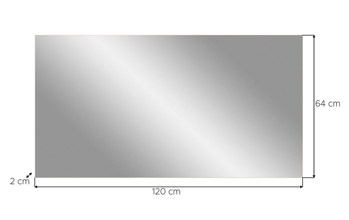 GARDEROBENSPIEGEL Eiche Evoke 120 x 64 cm, Wandspiegel rahmenlos - Eichefarben, Glas/Holzwerkstoff (160/64/2cm) - Inn.Furn