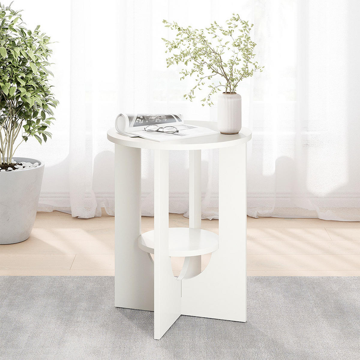 KONFERENČNÍ STŮL Vareo Bílá - bílá, kompozitní dřevo (40/40/50.5cm) - Vicco