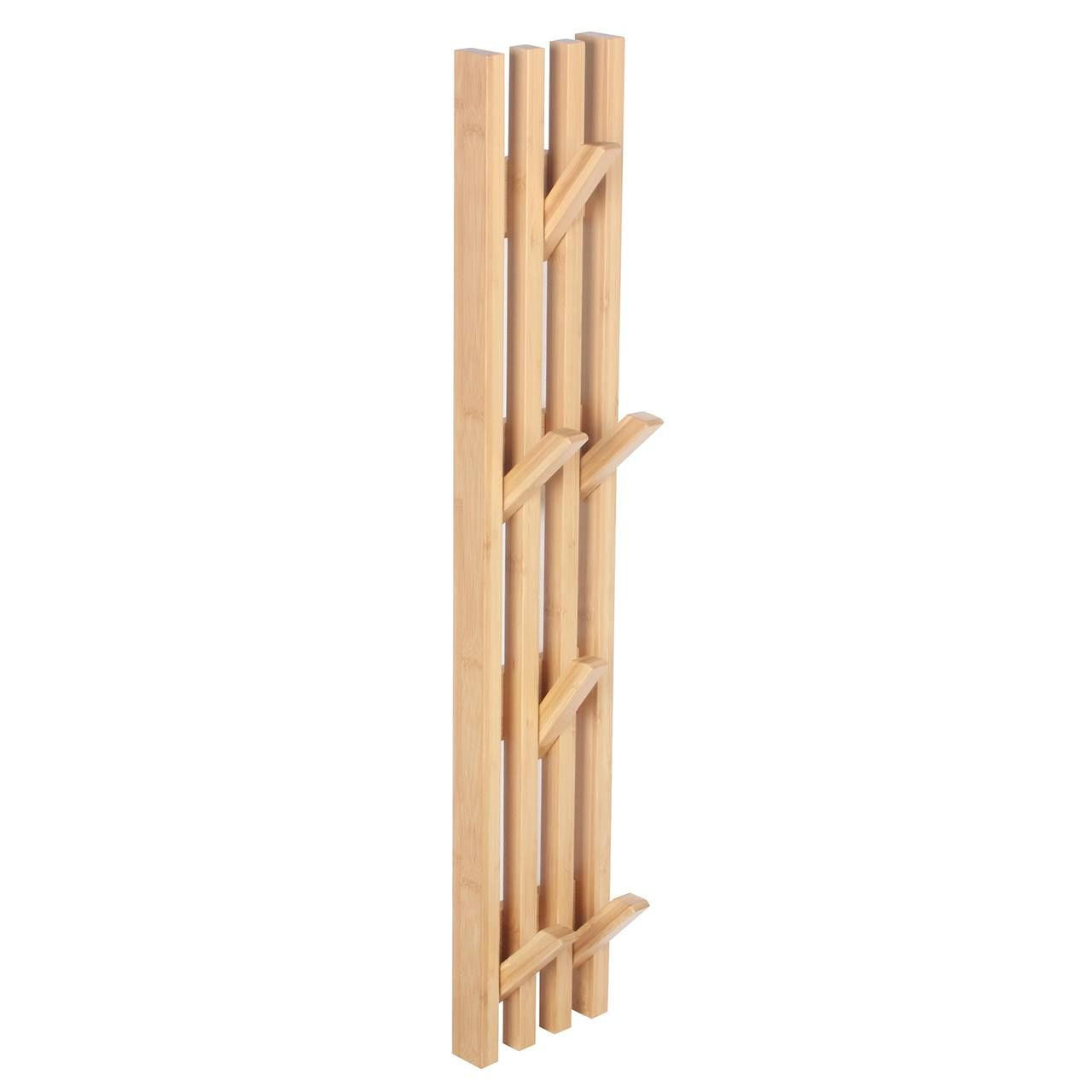 WANDGARDEROBE Bambus Naturfarben 6 Haken 80x14x3,5 cm - Naturfarben, Holz (14/80/3.5cm) - Begryf