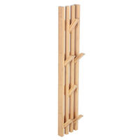 WANDGARDEROBE Bambus Naturfarben 6 Haken 80x14x3,5 cm - Naturfarben, Holz (14/80/3.5cm) - Begryf