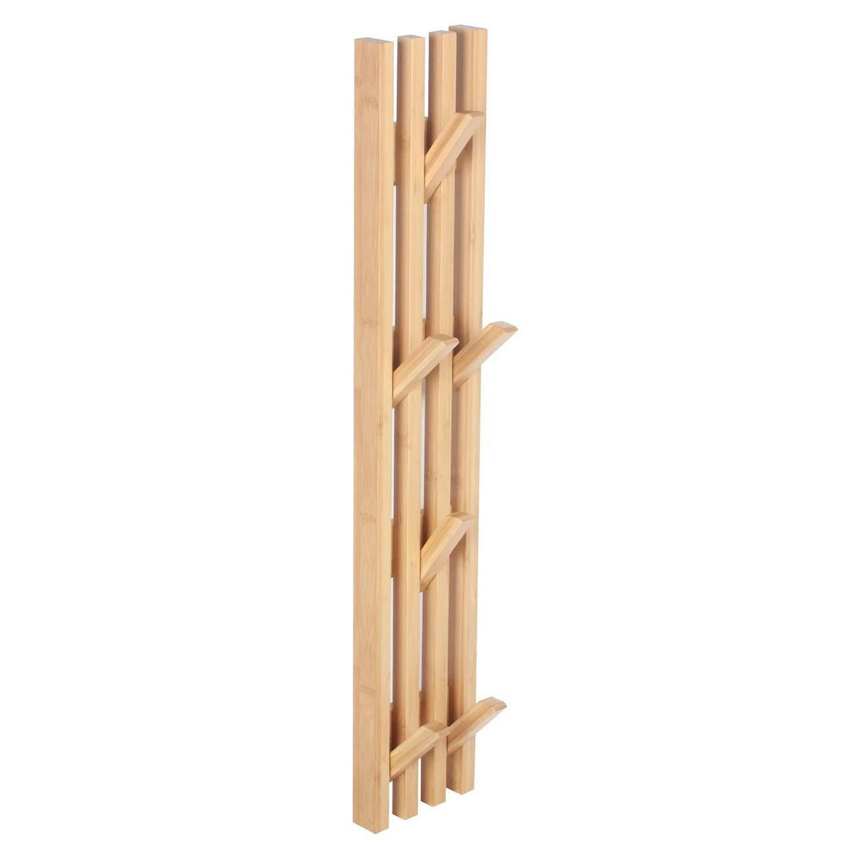 WANDGARDEROBE Bambus Naturfarben 6 Haken 80x14x3,5 cm - Naturfarben, Holz (14/80/3.5cm) - Begryf