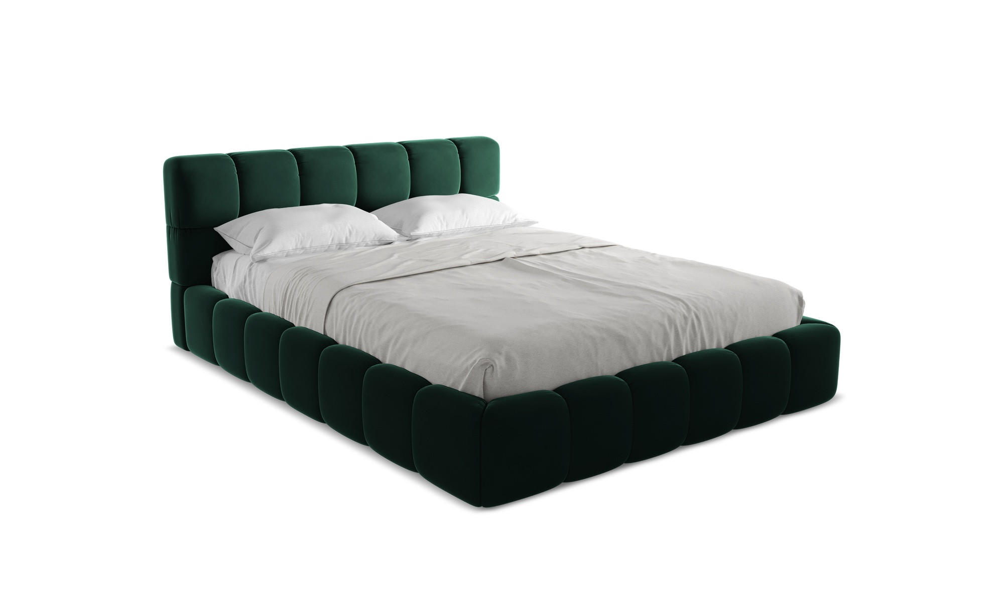 POLSTERBETT mit Bettkasten und Lattenrost 180x228 Grün - Dunkelgrün/Schwarz, Kunststoff/Textil (160/200cm) - Makamii