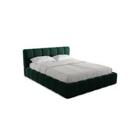 POLSTERBETT mit Bettkasten und Lattenrost 180x228 Grün - Dunkelgrün/Schwarz, Kunststoff/Textil (160/200cm) - Makamii