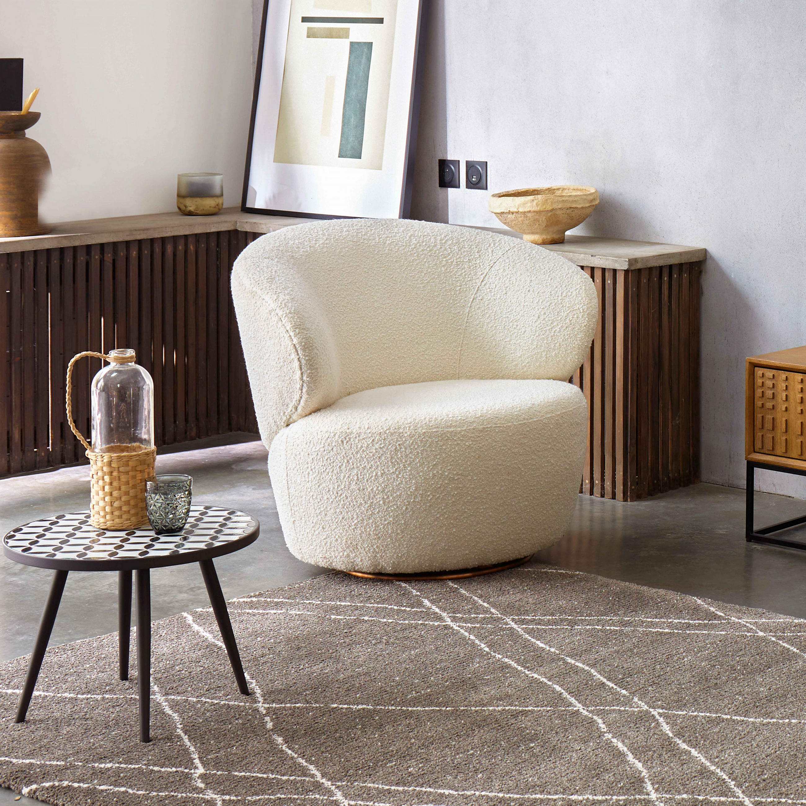 TEPPICH, 160 x 230 cm, Grau - Dunkelgrau, Textil (230/160cm) - Oviala