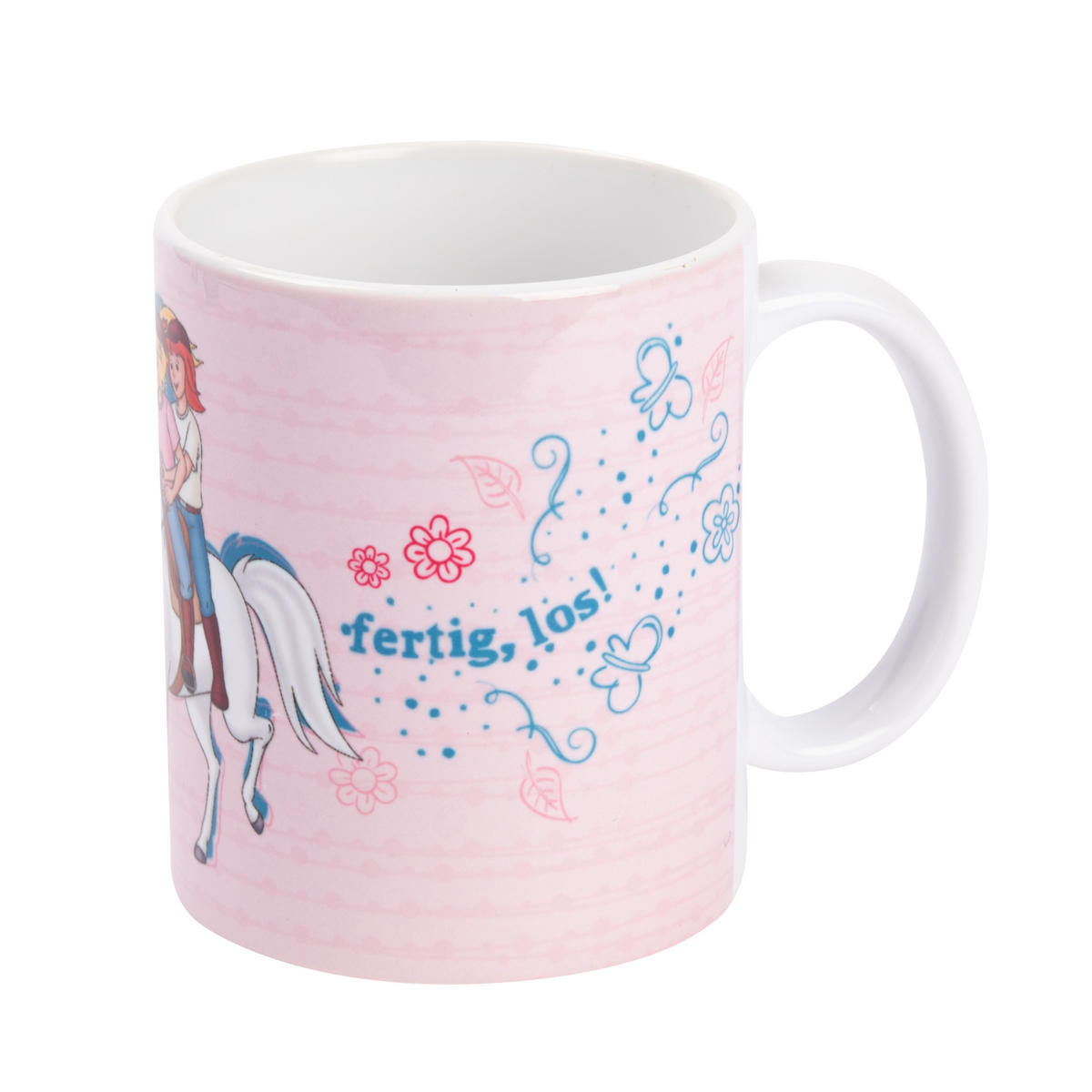 BECHER Bibi und Tina Auf die Pferde, fertig, los! Rosa 320 ml - Rosa, Keramik (0.32L) - United Labels