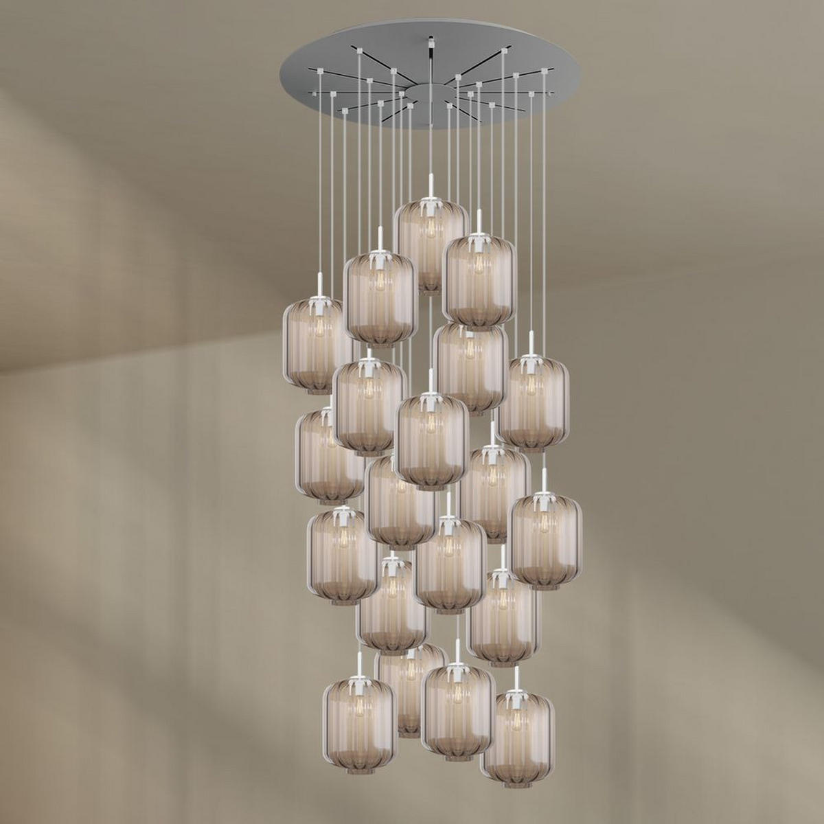 GALERIELEUCHTE Velo 20-flammig Klar Ø 25 cm - Klar/Weiß, Glas (25/25/27cm) - s.luce