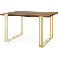 ESSTISCH Stella rechteckig ausziehbar, Lefkas Eiche 140-260/80/76 cm - Alteiche/Goldfarben, Holzwerkstoff/Metall (80/240/76cm) - WFL GROUP