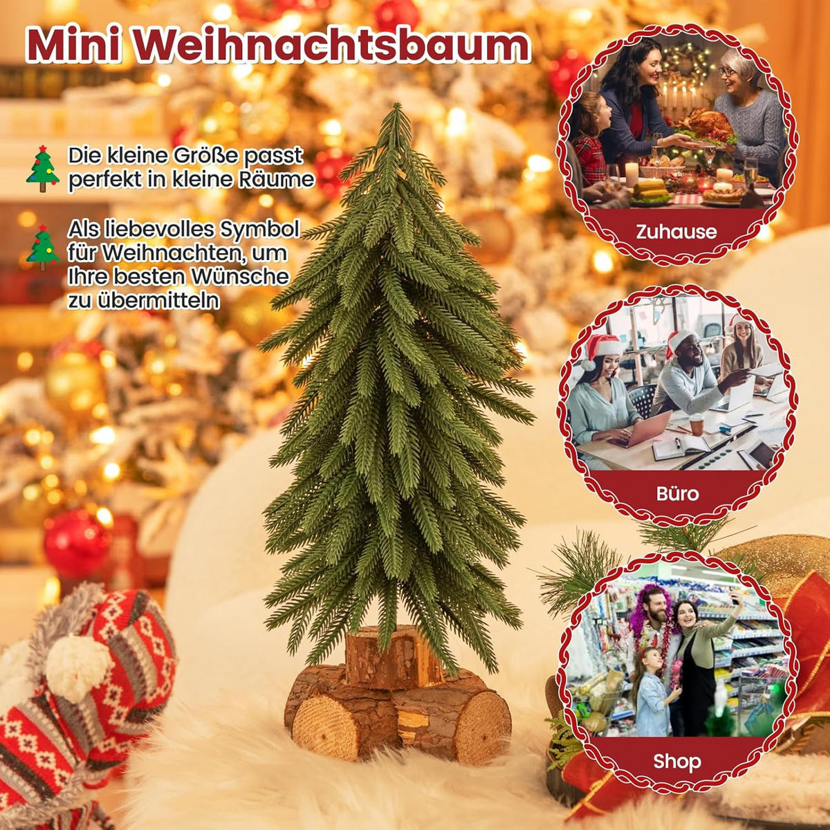 WEIHNACHTSBAUM Grün - Grün, Kunststoff (40cm) - COSTWAY