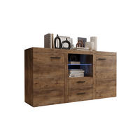 KOMMODE London LRK mit 2 Türen, Sideboard in Farbe: Braun, Größe: 156 x 82 x 40 cm - Braun, Holzwerkstoff (156/82/40cm) - O-Sofa