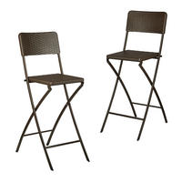 2XBARHOCKER - Dunkelbraun/Braun, Kunststoff/Metall (44/115/63cm) - Relaxdays