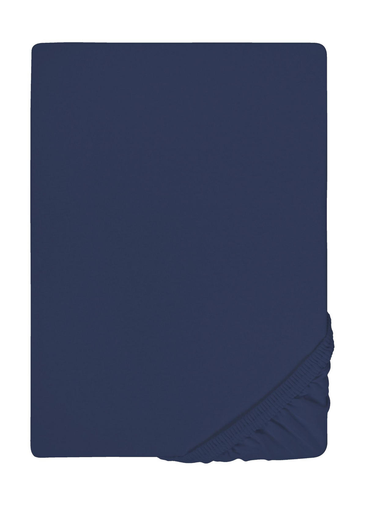 SPANNBETTTUCH Jersey marine, 140x200 cm - 160x220 cm - Dunkelblau, Textil (160/220cm) - biberna