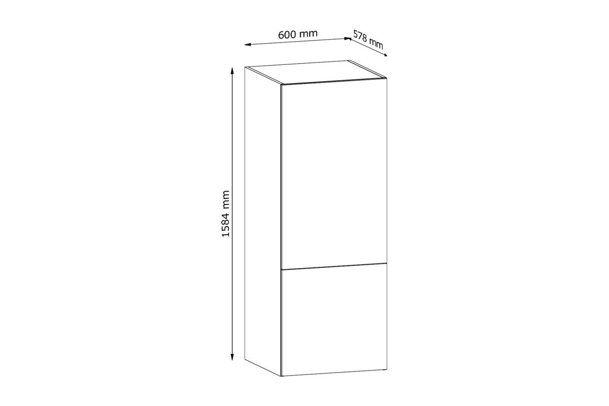 AUFSATZSCHRANK N60N – Sorento Weiß – Weiß - Weiß, Holzwerkstoff (60/158/58cm) - ROYAL24_MARKT