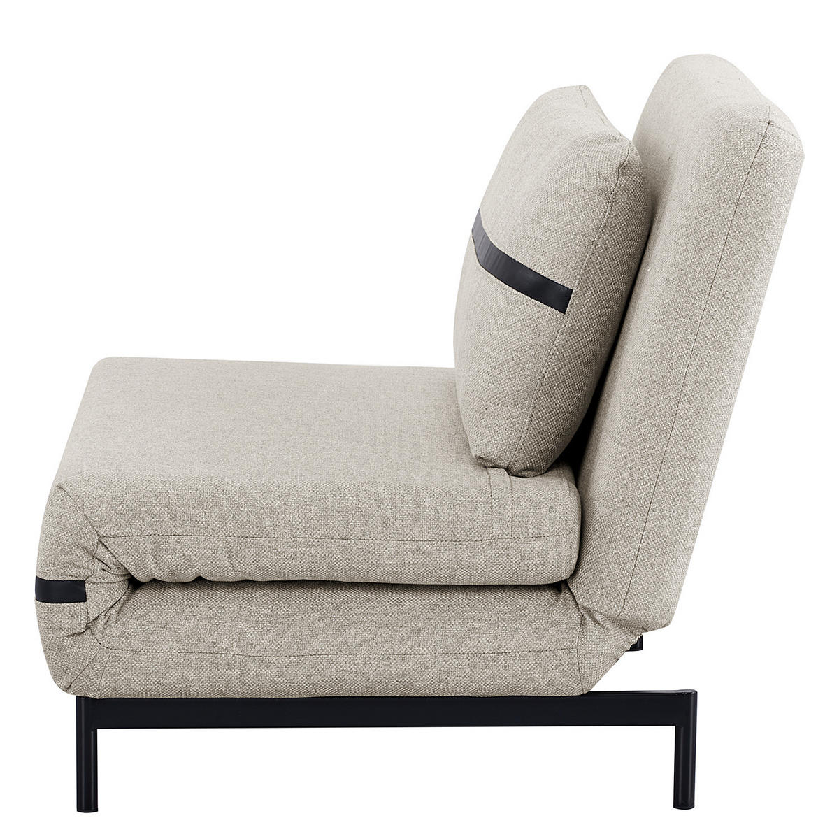 SCHLAFSESSEL - Hellgrau/Schwarz, Holz/Textil (105/82/88cm) - home24