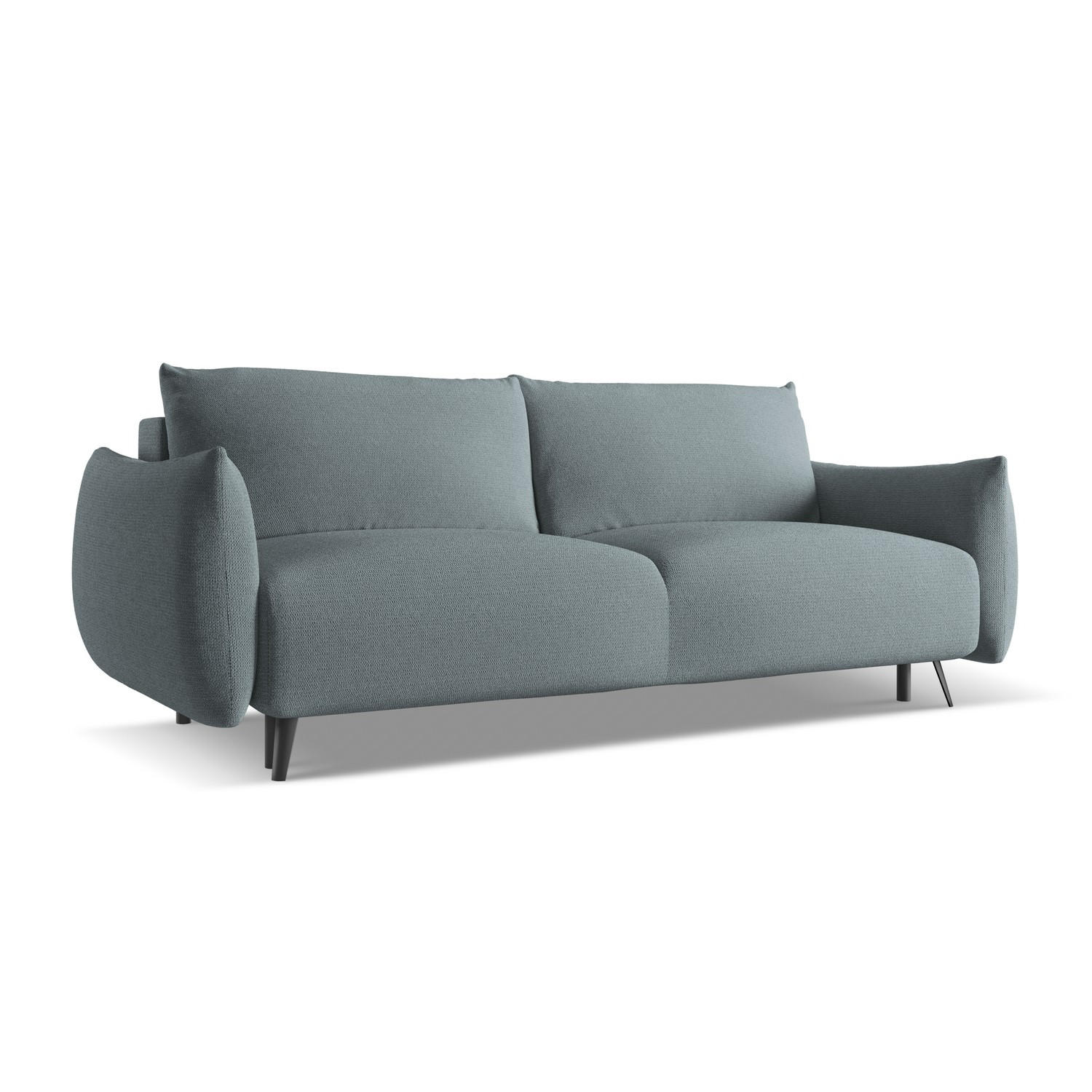 3-SITZER SOFA mit Schlaffunktion Chenille Stoff Blau - Blau/Blaugrau, Textil/Metall (230/86/105cm) - LaMiaSofa