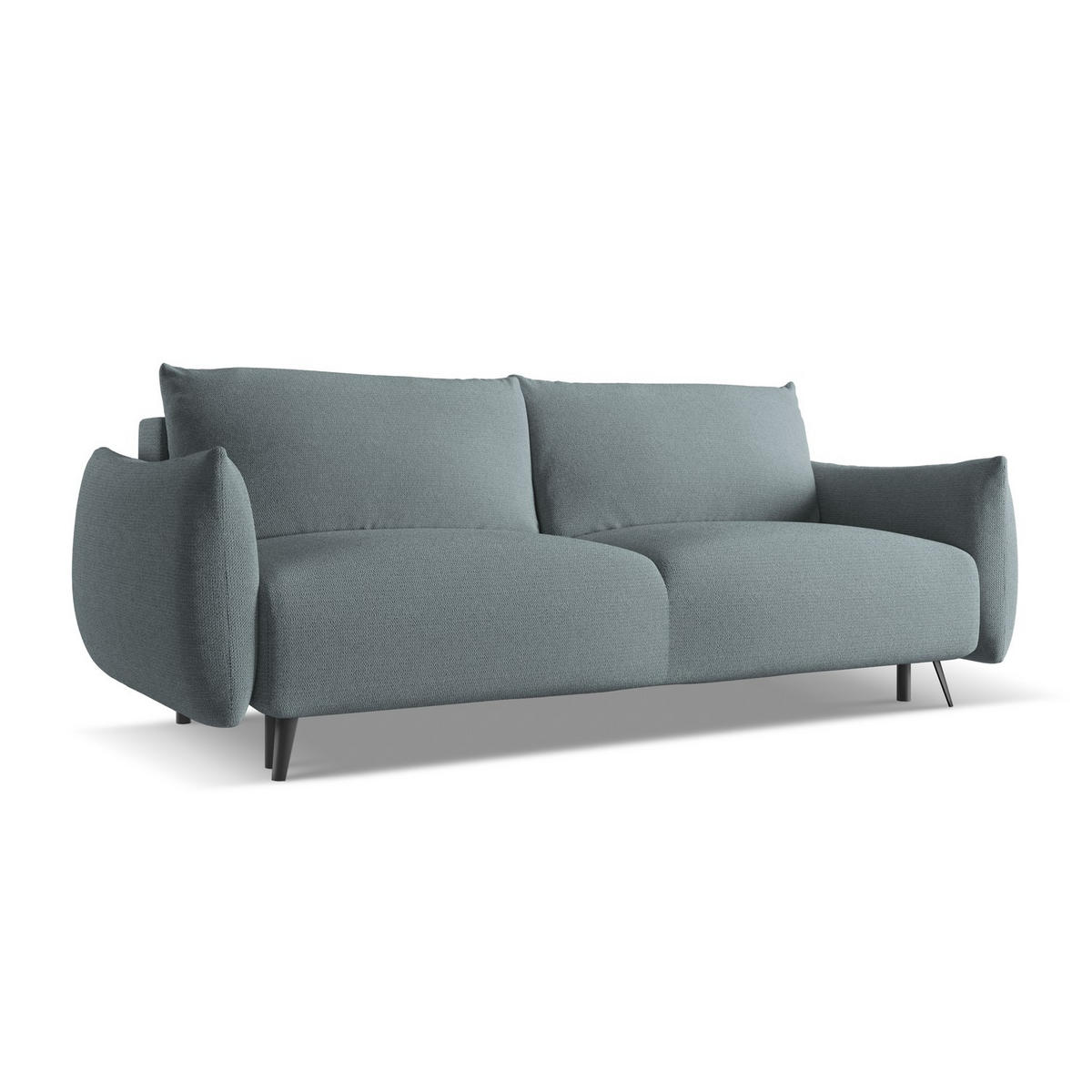 3-SITZER SOFA mit Schlaffunktion Chenille Stoff Blau - Blau/Blaugrau, Textil/Metall (230/86/105cm) - LaMiaSofa