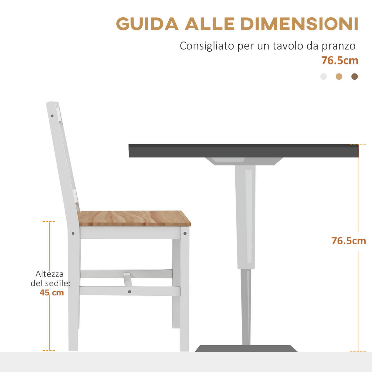 STÜHLE Weiß 4 Stück - Weiß, Holz (41/86/46.5cm) - GiPP