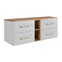 WASCHBECKUNTERSCHRANK CLASSIC 140 cm mit Arbeitsplatte Farbe: Eichen Craft mit einer Mattweißen Platte - Eichefarben/Weiß, Holzwerkstoff (140/58/46cm) - Rodan