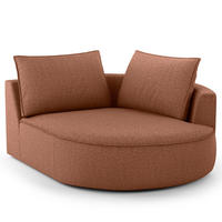 OTTOMANE - modular - Beige/Schwarz, Kunststoff/Textil (126/82/154cm) - home24