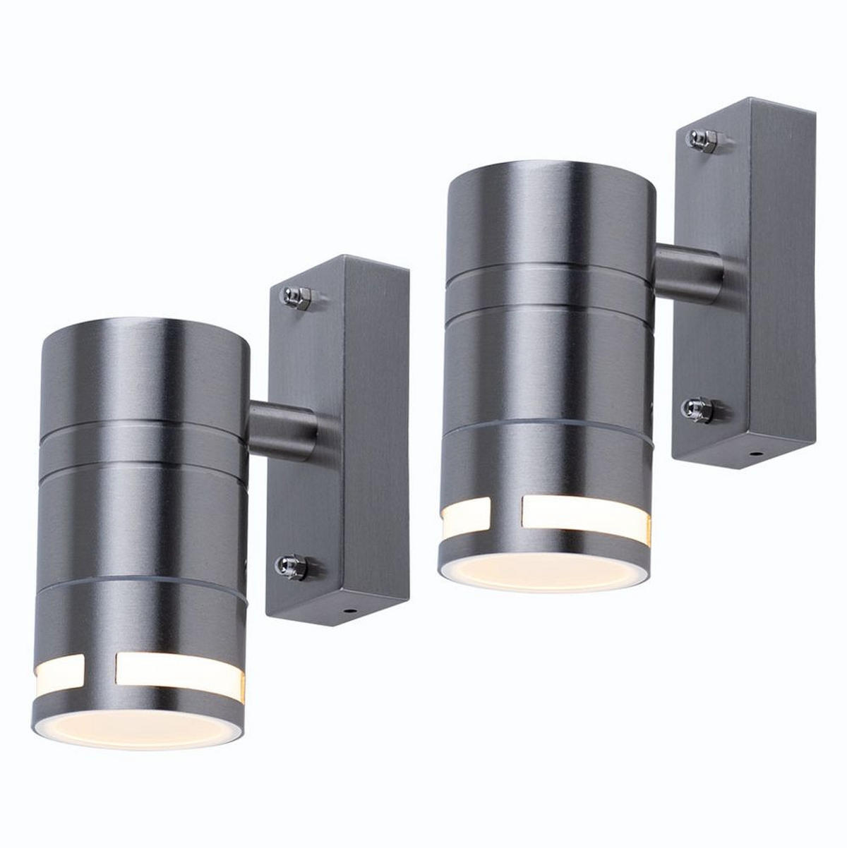 WANDLAMPE Glas Silber 2er Set - Silberfarben, Glas (6/12.5/11cm)