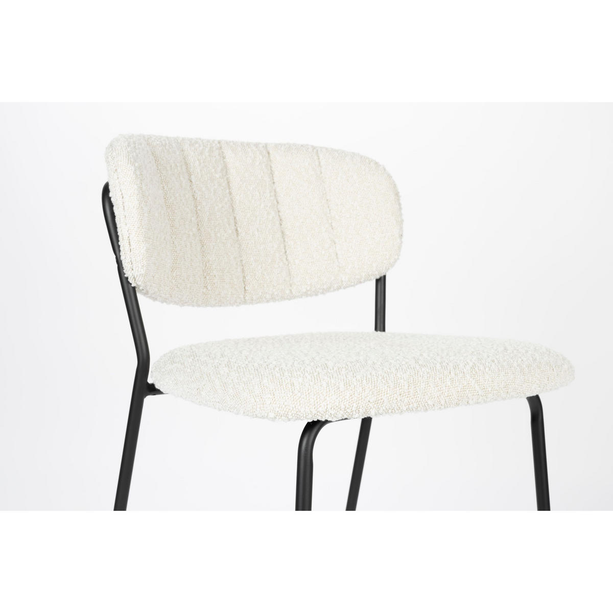 BARHOCKER Jolien 65 cm Schwarz/ Bouclé - 2 er Set - Weiß, Textil (48/89/54cm) - Housecraft Living
