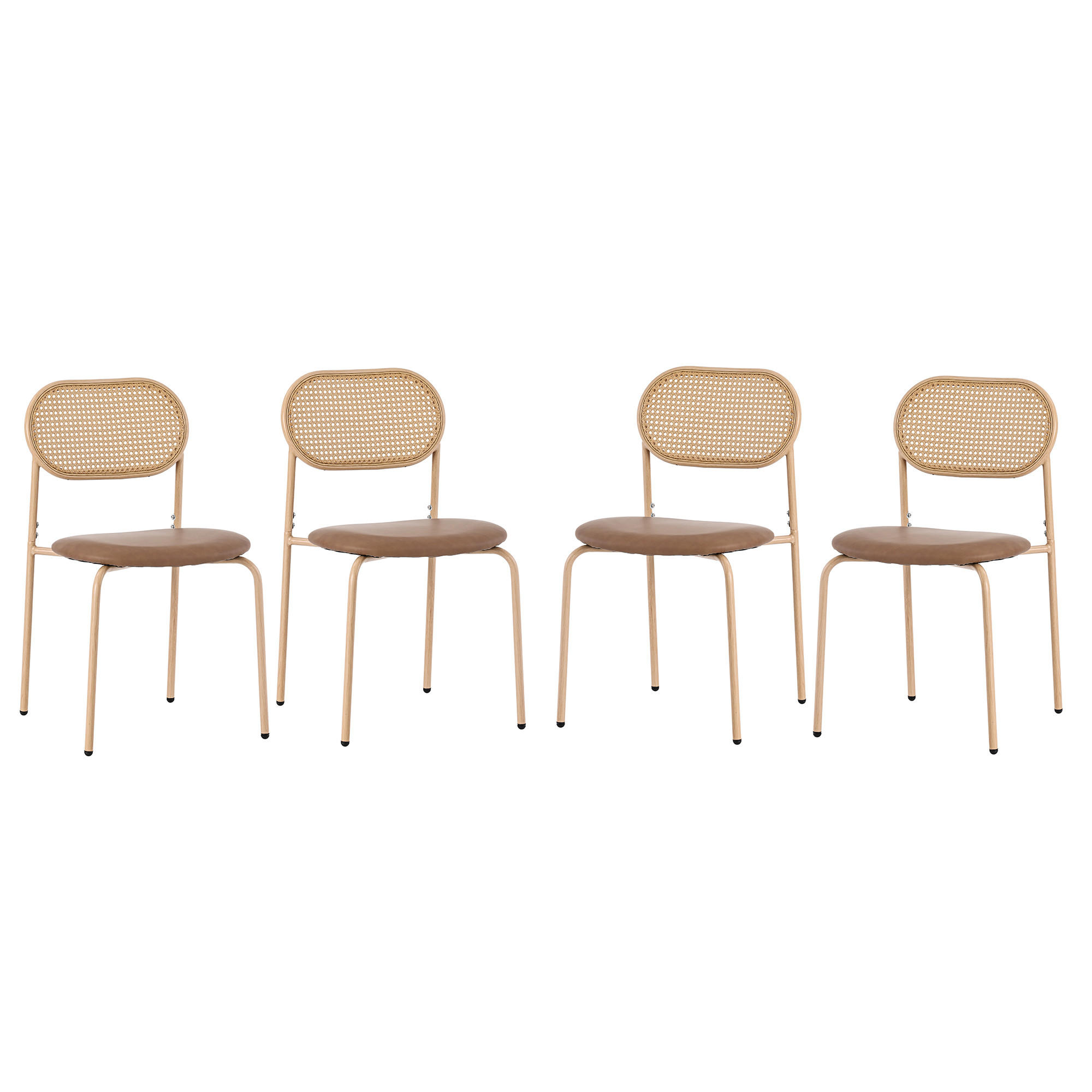 SET 4 SCAUNE DINING Ratan Metal Maro