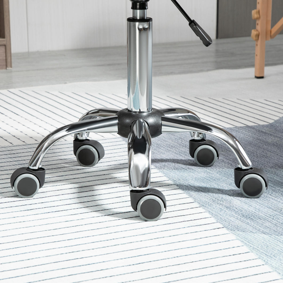 BÜROHOCKER DE-18008 höhenverstellbar 47-62 cm, gepolstert Schwarz - Schwarz, Metall (47/87/45cm) - ComfortXL