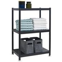 METALLREGAL 61x41x90 cm mit 3 Ebenen - Schwarz, Metall (41/90/61cm) - shelfr