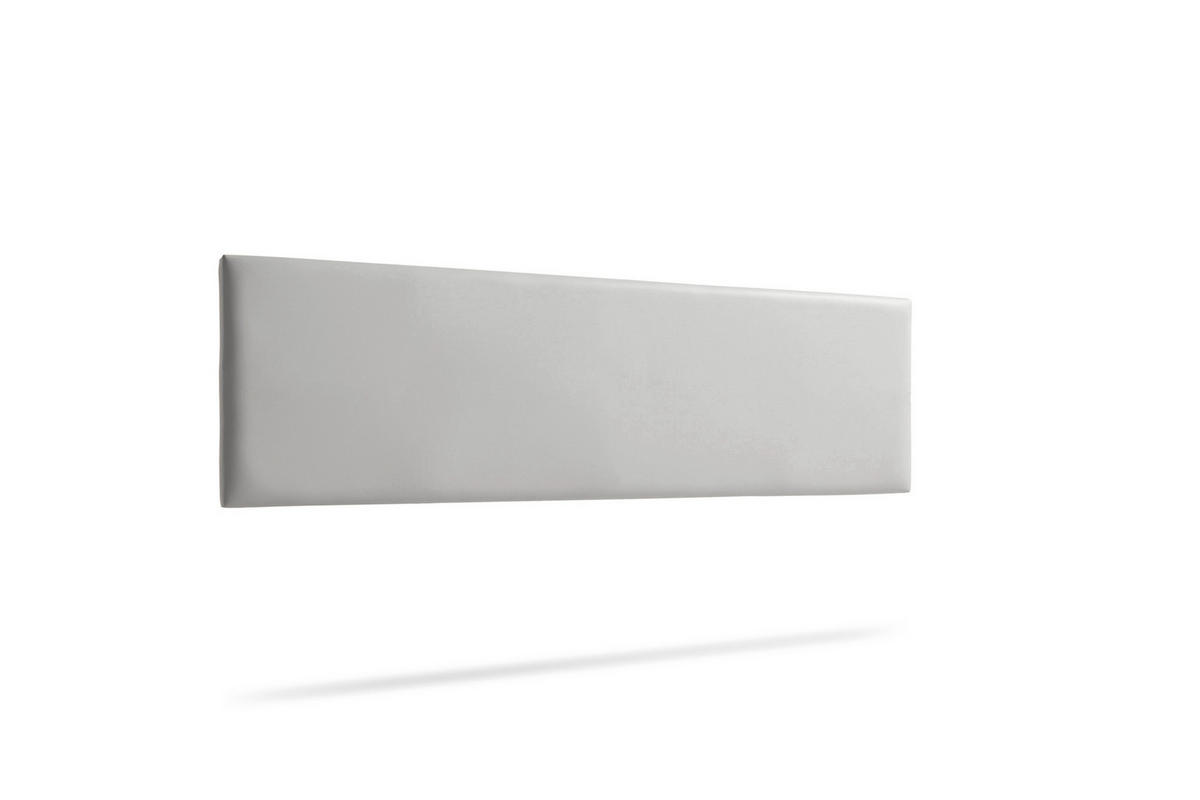 KOPFTEIL gepolstert NOVA Kunstleder 115x50x5 cm - Hellgrau - Moonia - Hellgrau, Holz (115/5/50cm)