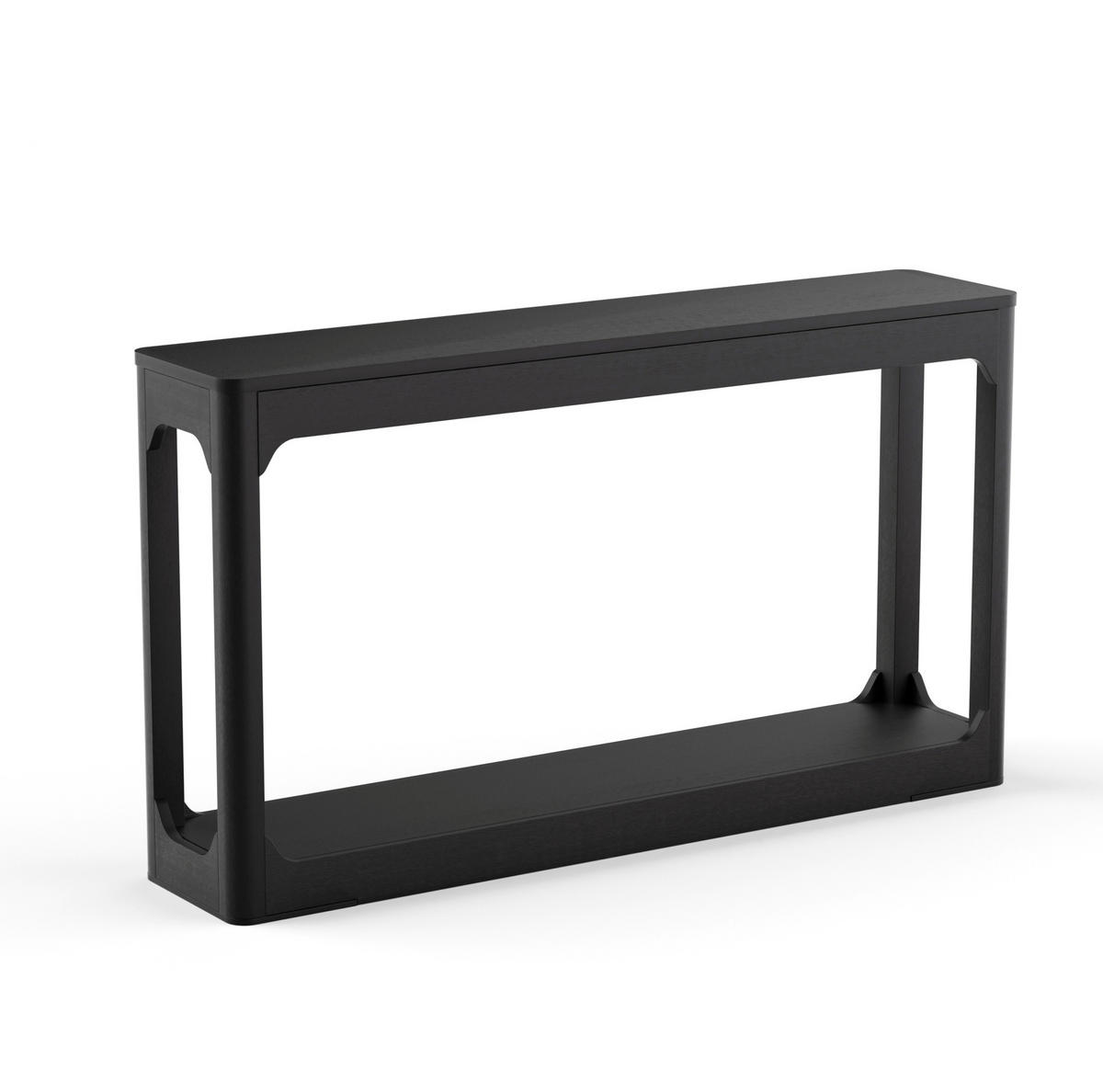 KONSOLENTISCH aus MDF 140x30x79 cm Schwarz mit 2 offenen Ablagen - Schwarz, Holzwerkstoff (140/30/79cm) - IVMEU