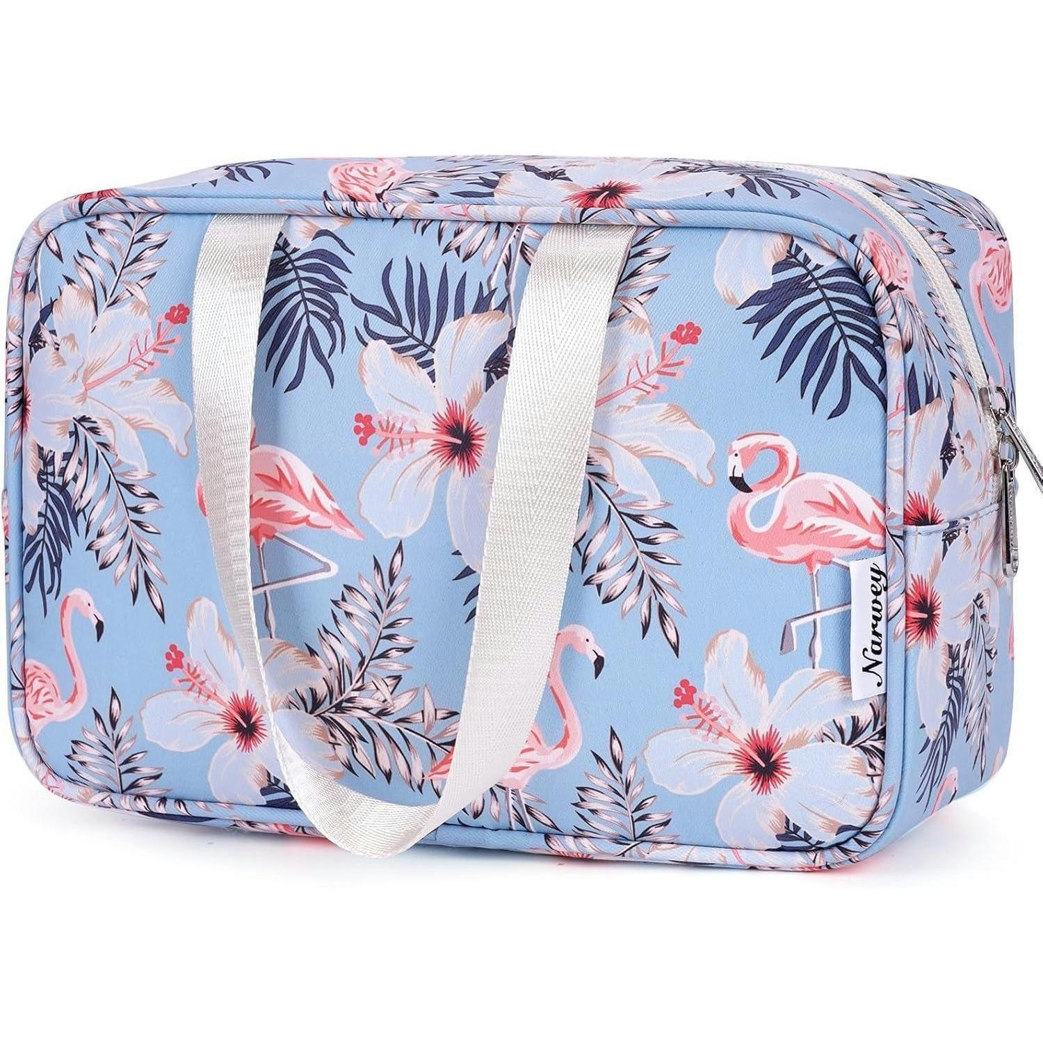 KULTURBEUTEL Aqua Flamingo 30 x 20 x 12 cm - Multicolor, Textil (1/1/2cm)