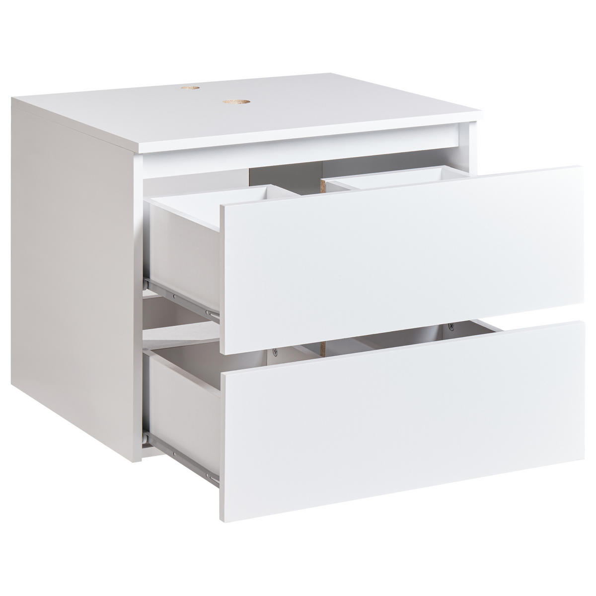 WASCHBECKENUNTERSCHRANK wandmontiertk 60 cm Weiß Serra - Weiß, Holzwerkstoff (60/47/47cm) - Beliani