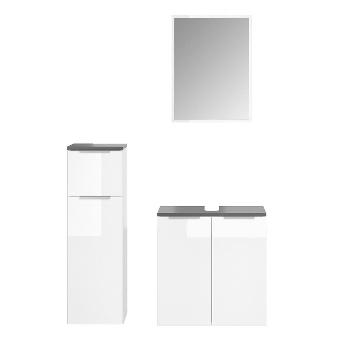 BADMÖBEL-SET Otis Weiß 3 Teile - Weiß, Holzwerkstoff (58/60/33cm) - Vicco