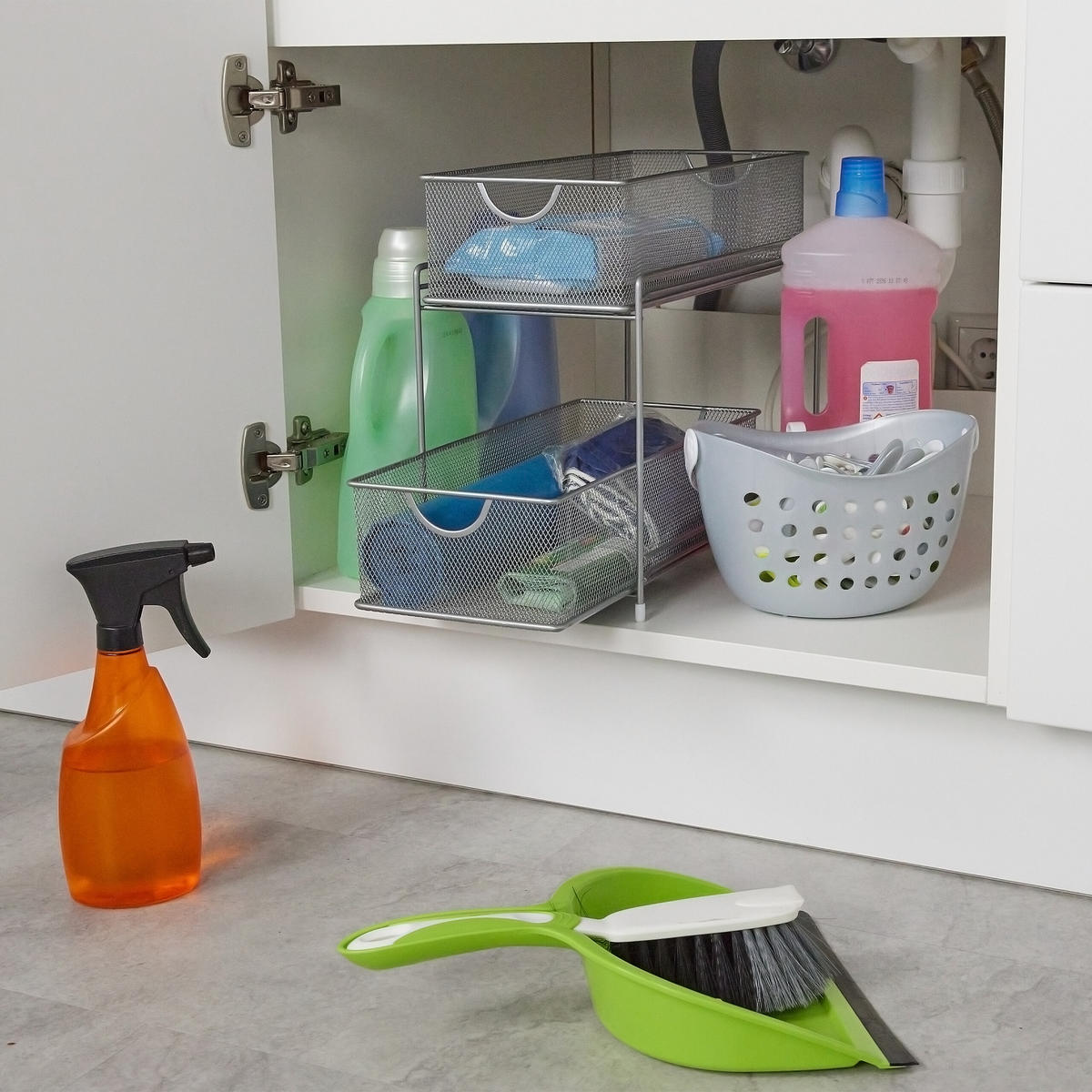 KÜCHENORGANIZER - Schwarz, Kunststoff/Metall (19/32/35.5cm) - Relaxdays