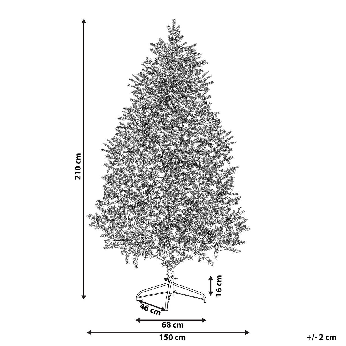 VÁNOČNÍ STROMEK 210 cm Modrý Farnham - modrá, plast (210cm) - Beliani